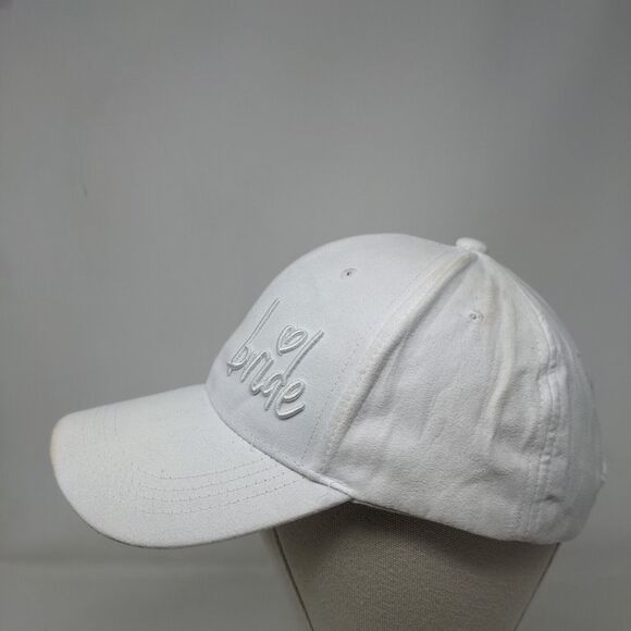 Bride Slideback Hat White One Size Adjustable Embroidered Miss To Mrs Faux Suede - Picture 3 of 9